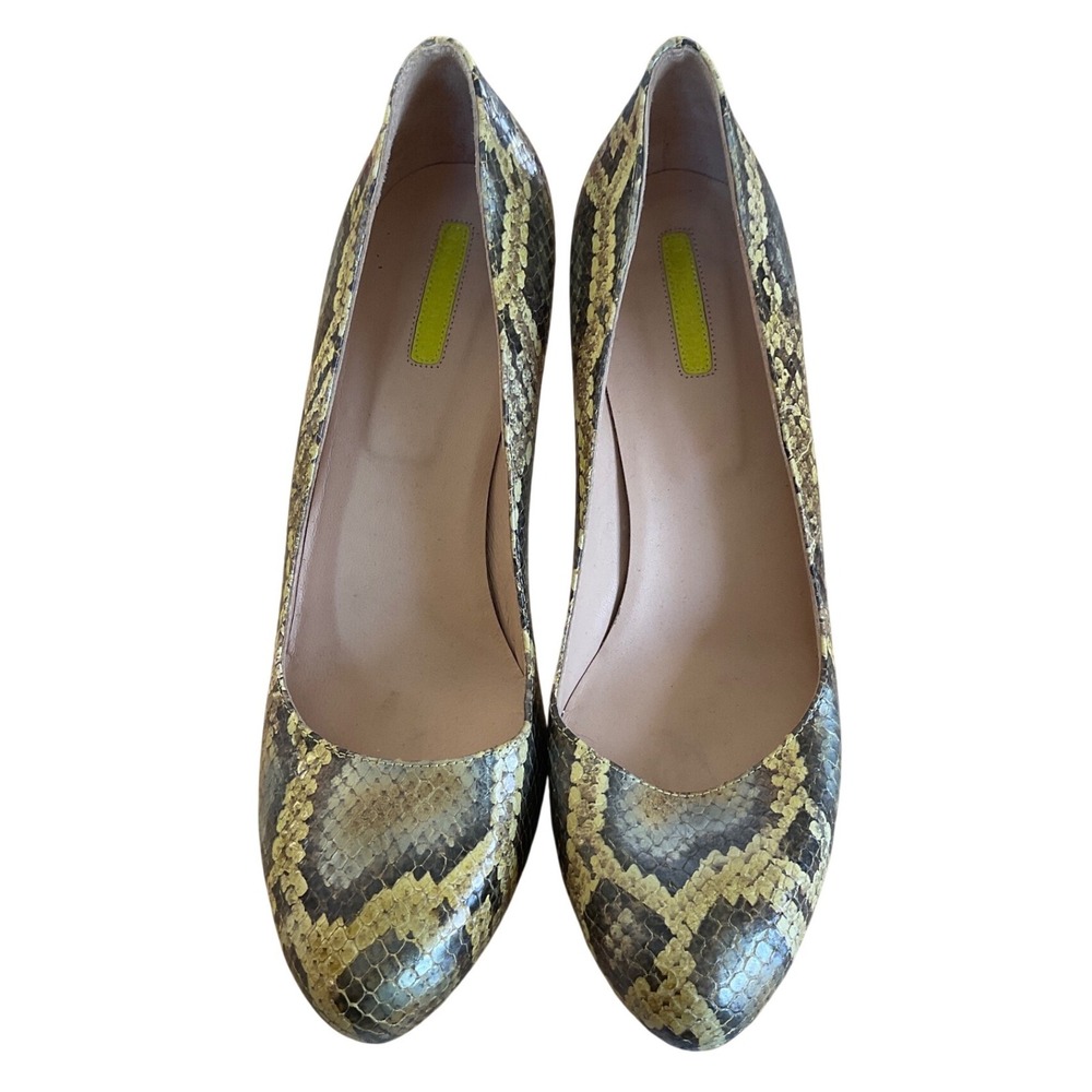 Longchamp Snake Embossed Pumps Animal Print Stiletto Exotic Professional Luxury